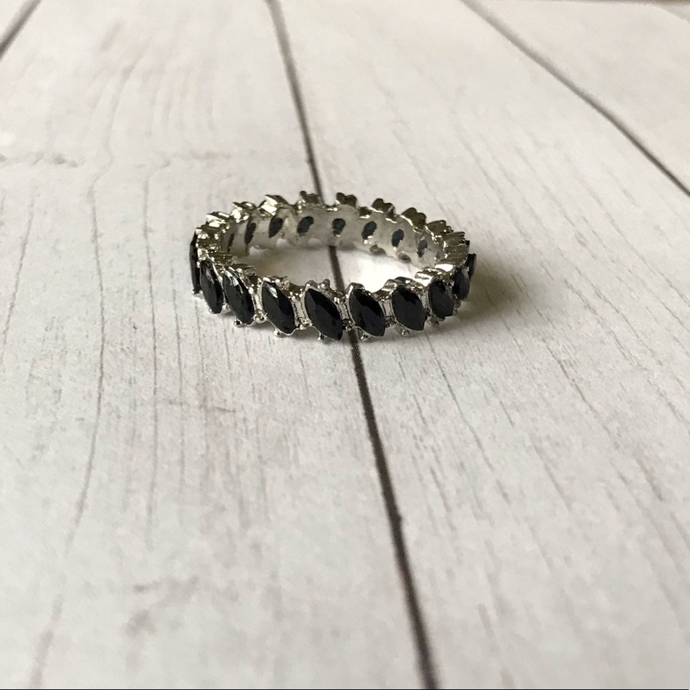 3 for $15 Silver & Black Stone Fashion Ring - Picture 7 of 7
